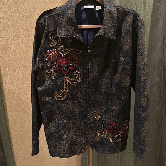 Chico’s Embroidered Denim Jacket - Picture 2 of 7